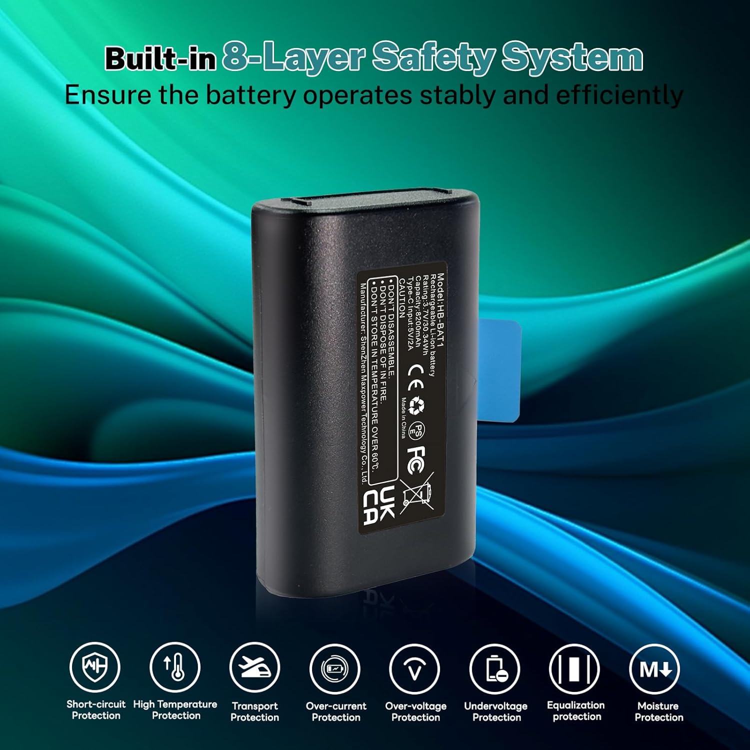 Upgraded 8200mAh Long-Lasting Camera Battery Pack 8200mAh with Type C Cable for SimpliSafe Wireless Outdoor Security Camera(1pcs)