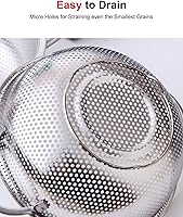 Vista 2 de 3-Quart Colander for Kitchen, Stainless Steel Colander with Base, Pasta Strainer with Handle, Food Strainer for Spaghetti, Vegetables, Fruit
