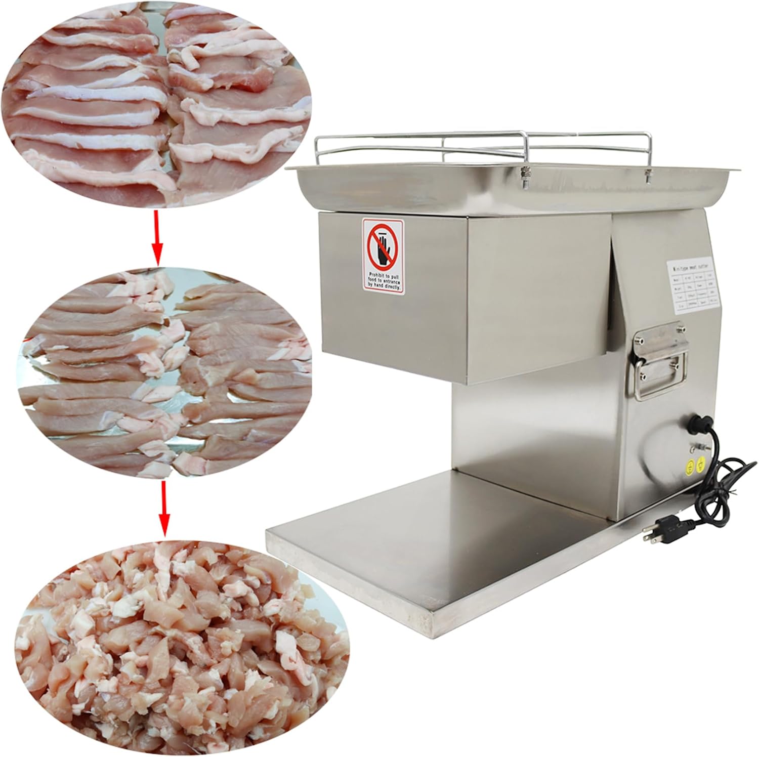 YF-90T Stainless Commercial Meat Slicer with 4mm Blade Commercial Meat Cutter Machine 600W 250KG/H