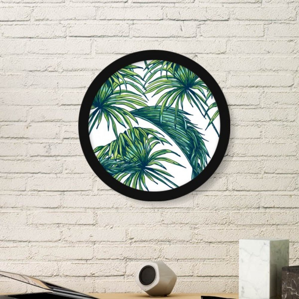 Peintures cadre noir DIYthinker feuille verte ciel heureux image ronde pour mur salon