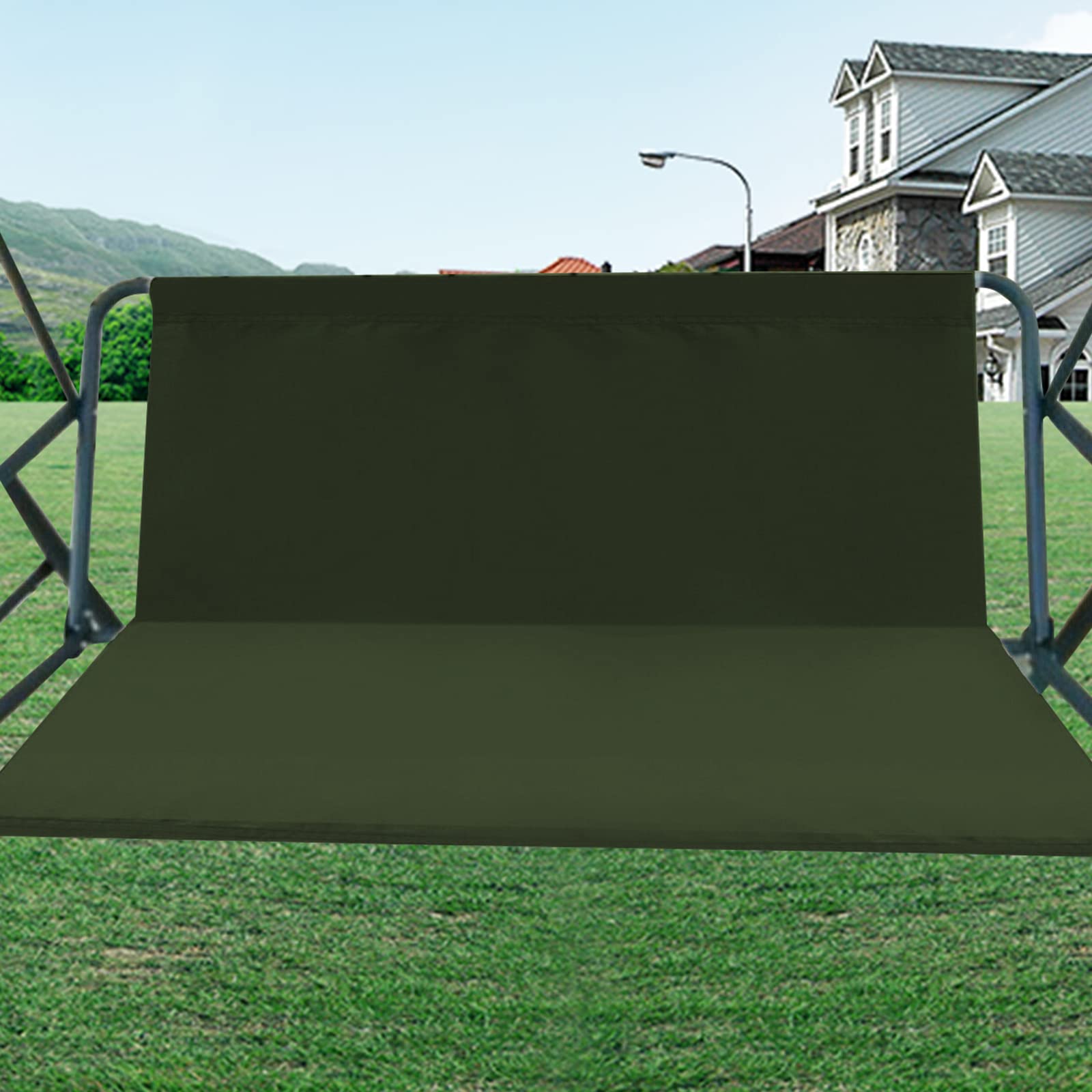 Funda para asiento de jardín con columpio de tela Oxford 600D, funda para silla de columpio de jardín, funda de asiento oscilante de repuesto para exteriores, 113x47x47 cm, color verde