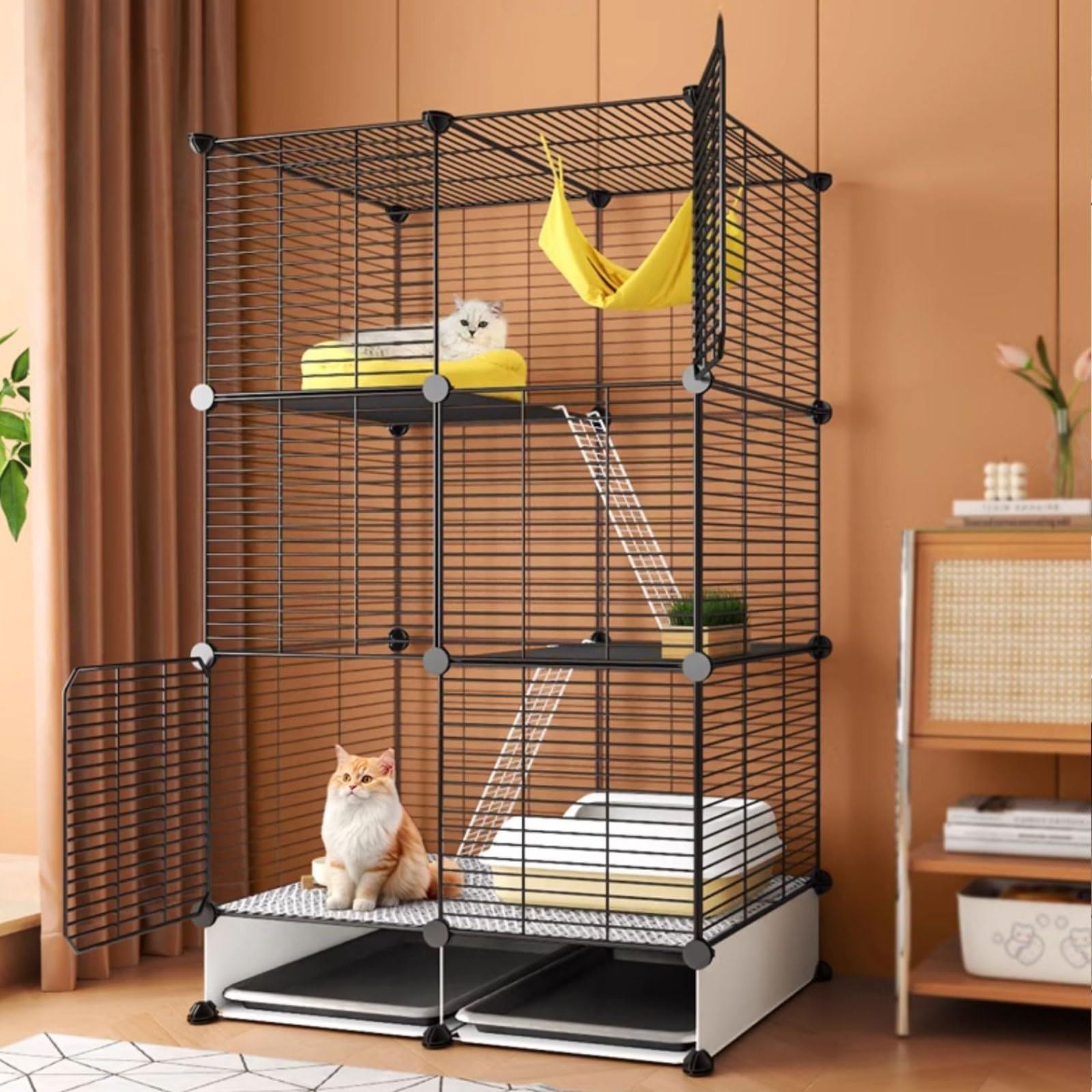 Jaula de metal desmontable para gatos para exteriores, ideal para conejos, chinchillas, ardillas, jaulas de interior disponibles