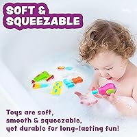 Vista 5 de Tub Works® Tools™ Mold Free Bath Toys, 6 Pack Sealed, No Hole Bath Toys Design Keeps Moisture Out Soft, Squeezable & Float on Water Easy-Grip