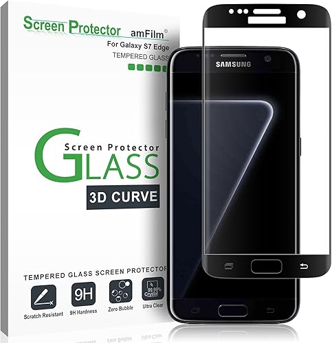 Galaxy Edge Pellicola Protettiva  amFilm Copertura Totale  Curva 3D  Vetro Temperato Protezione Schermo per Samsung Galaxy Edge Pack  Nero 
