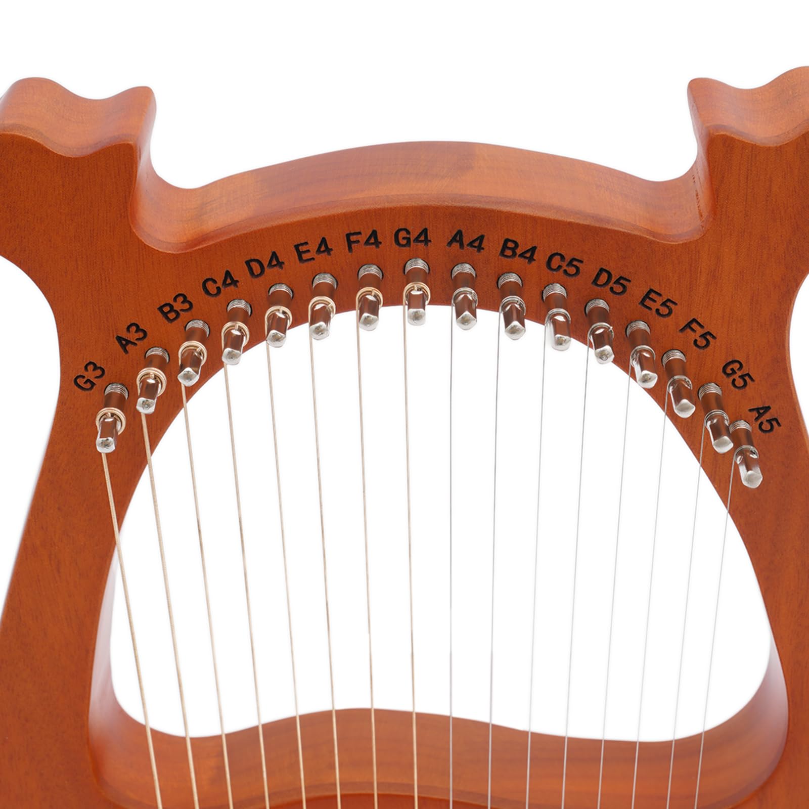 Harfa mahoń, 16 strunowych instrumentów harfowych, harfa z 16 dodatkowymi strunami, klucz do strojenia, instrument w kolorze drewna, 26 x 39 x 2,7 cm, dla dzieci, dorosłych, początkujących, miłośników