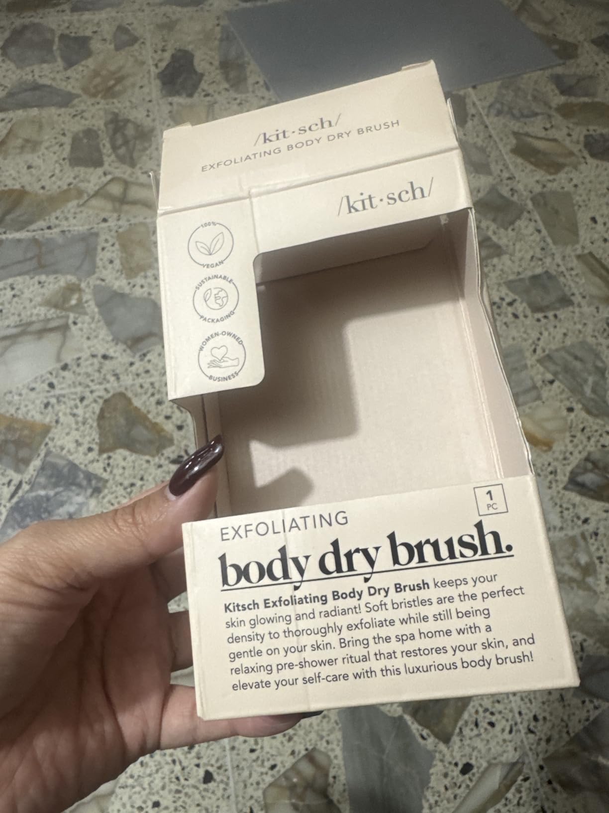 Kitsch Dry Brushing Body Brush for Lymphatic Drainage- Soft Bristles Shower Brush - Dry Brush to Remove Dry Skin and Improves Blood Circulation, Body Scrubber for Glowing Skin, Sauna Accessories