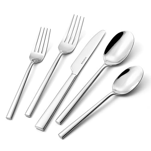 KINGSTONE Silverware Set, 40-Piece Forged Flatware Cutlery Set Premium Stainless