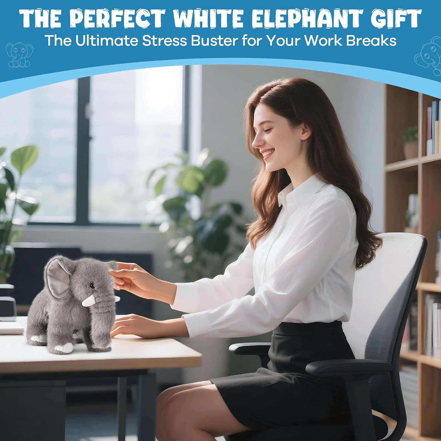Elephant Plush Stuffed Animal with Multiple Realistic Sounds – Soft Cuddly Toy for Kids & Adults – Fun Gift for Baby Shower, Birthday, Christmas
