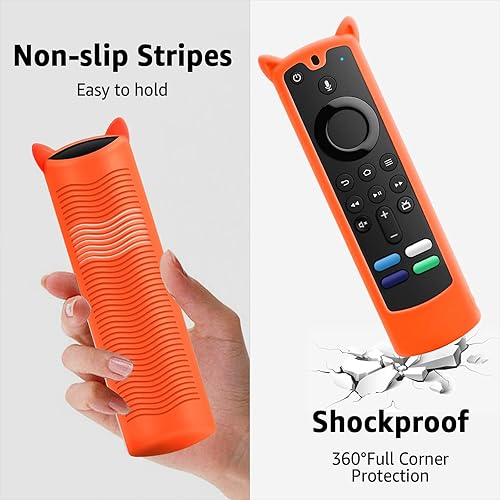 Miniatura 5 de Wevove Paquete de 3 Funda de silicona para control remoto de tercera generación con cordón, funda protectora de silicona suave antideslizante (solo