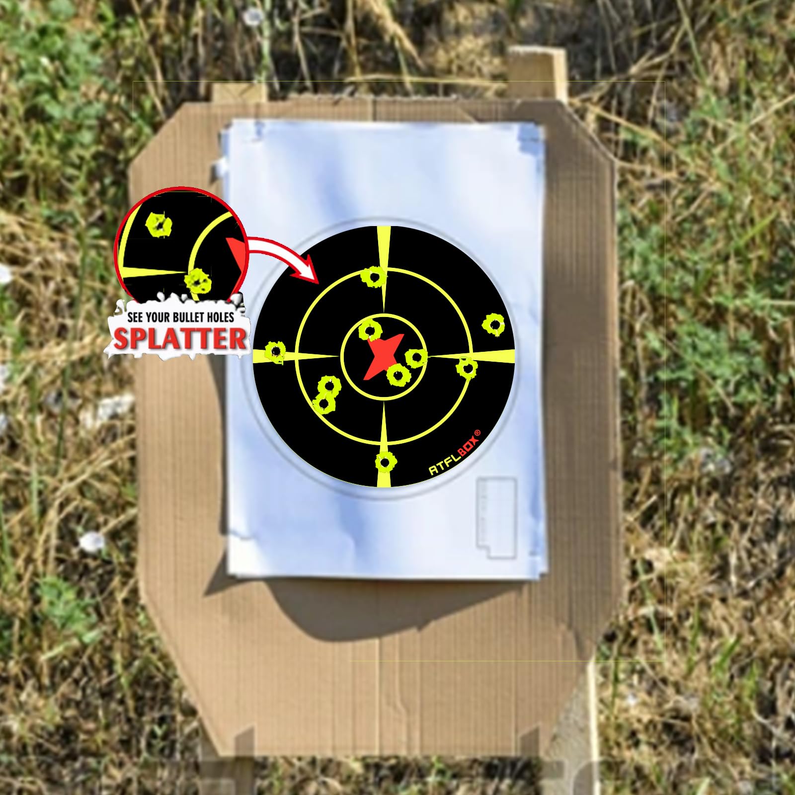 250 pezzi bersagli splatter autoadesivi con bersagli di carta da tiro reattivi all'impatto fluorescenti da 7,6 cm per esercitazioni di tiro con fucili, pistole, Airsoft
