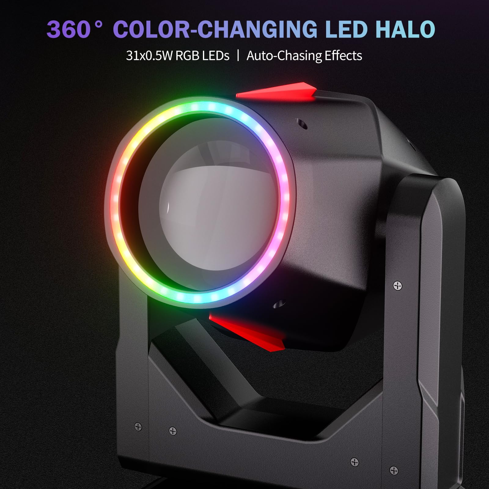 4PCS 380W Teste Mobili LED,Beam Luci da palcoscenico 14 Gobos 15 colori DJ Faretti Luci per Discoteca Feste Bar Club Matrimoni Concerti