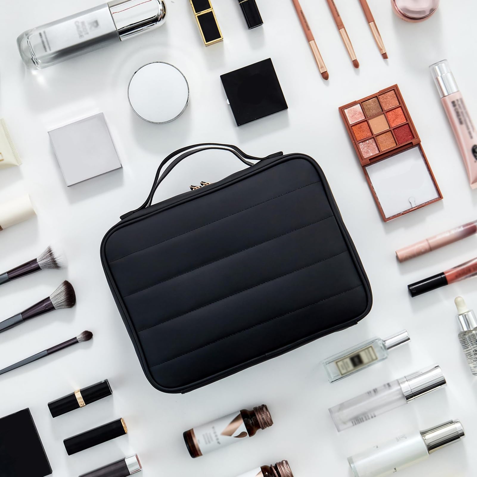 Neceser Colgante Ligero Impermeable Organizador De Maquillaje para Viajes, Práctico Plegable Neceser Compacto con Soporte para Cepillo De Dientes Y Gancho Colgar