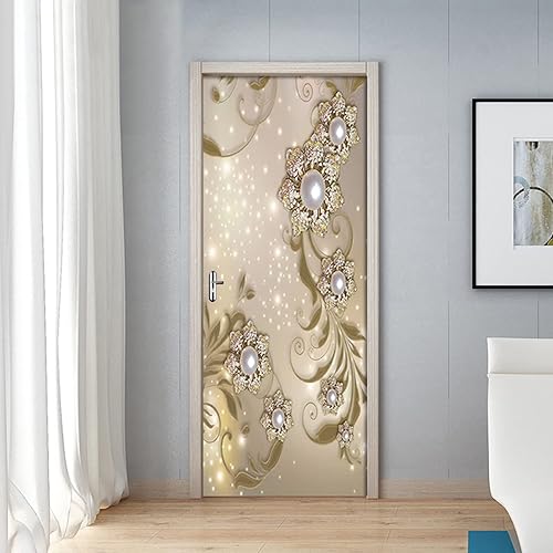 Miniatura 2 de Calcomanías autoadhesivas para puerta, calcomanías 3D para puerta, póster de habitación, decoración artística, papel tapiz de 37.4 x 84.6 pulgadas,