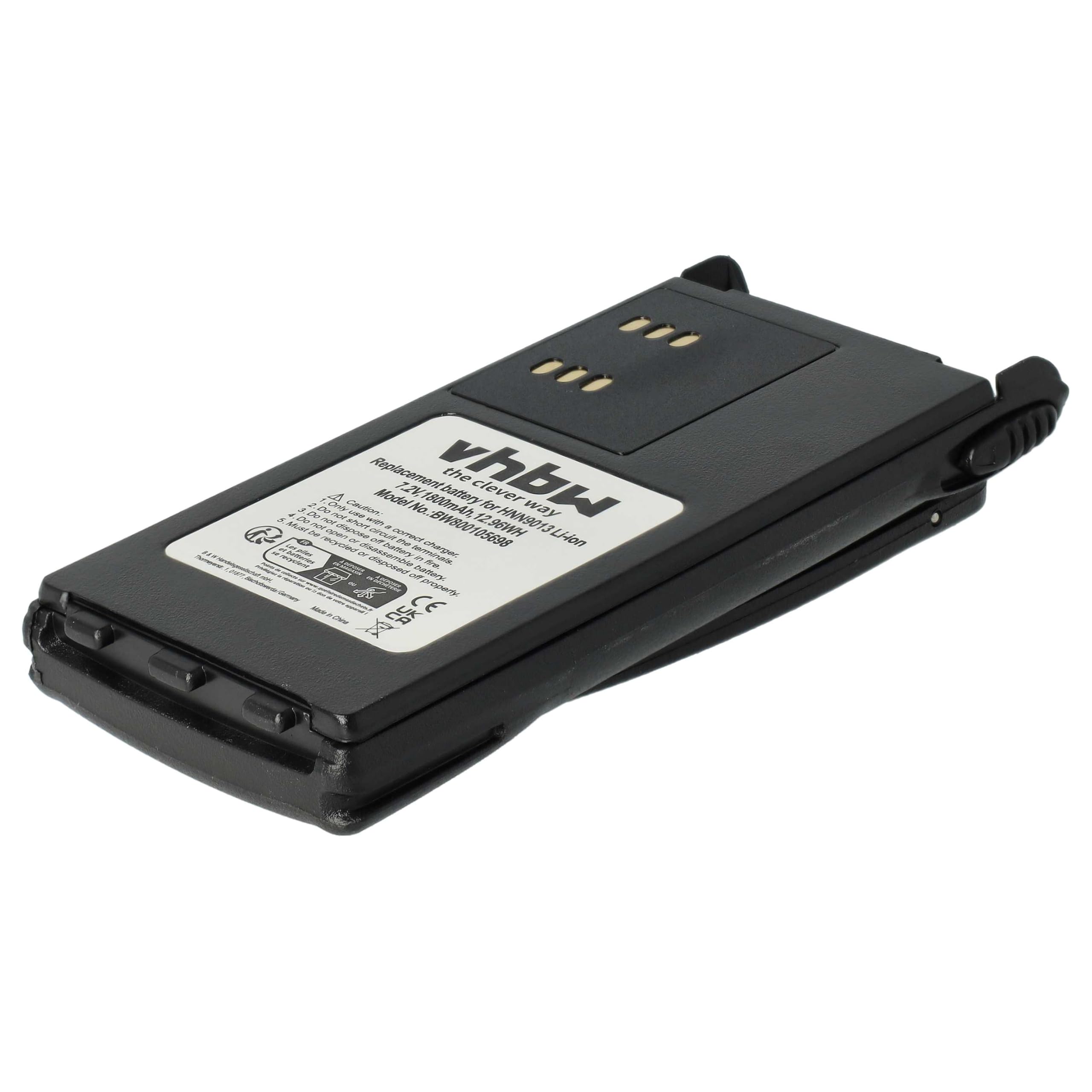 vhbw Batería Recargable Compatible con Motorola GP340, GP360, GP380, GP540, GP580, GP640, GP680 Radio (1800 mAh, 7,2 V, Li-Ion)