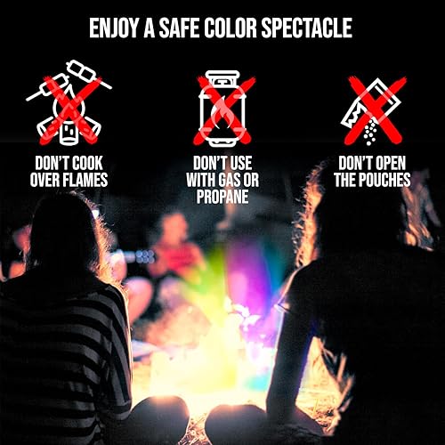 Miniatura 7 de Fire Dazzle Fire - Paquetes de cambio de color para hoguera  Paquete de 25 paquetes de color de fuego, cambiador de color de llama para hogueras y
