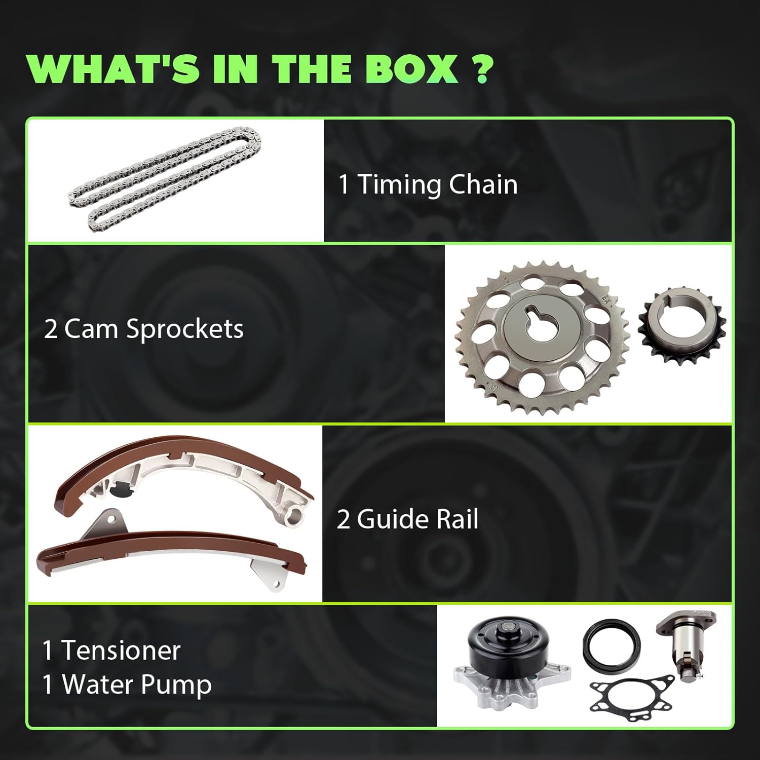 SCITOO 94200SA Engine Timing Chain Kit Sets Replaces for 2000-2008 for Pontiac for Toyota for Chevrolet Vibe Corolla Matrix Celica MR2 Spyder Prizm 1.8L