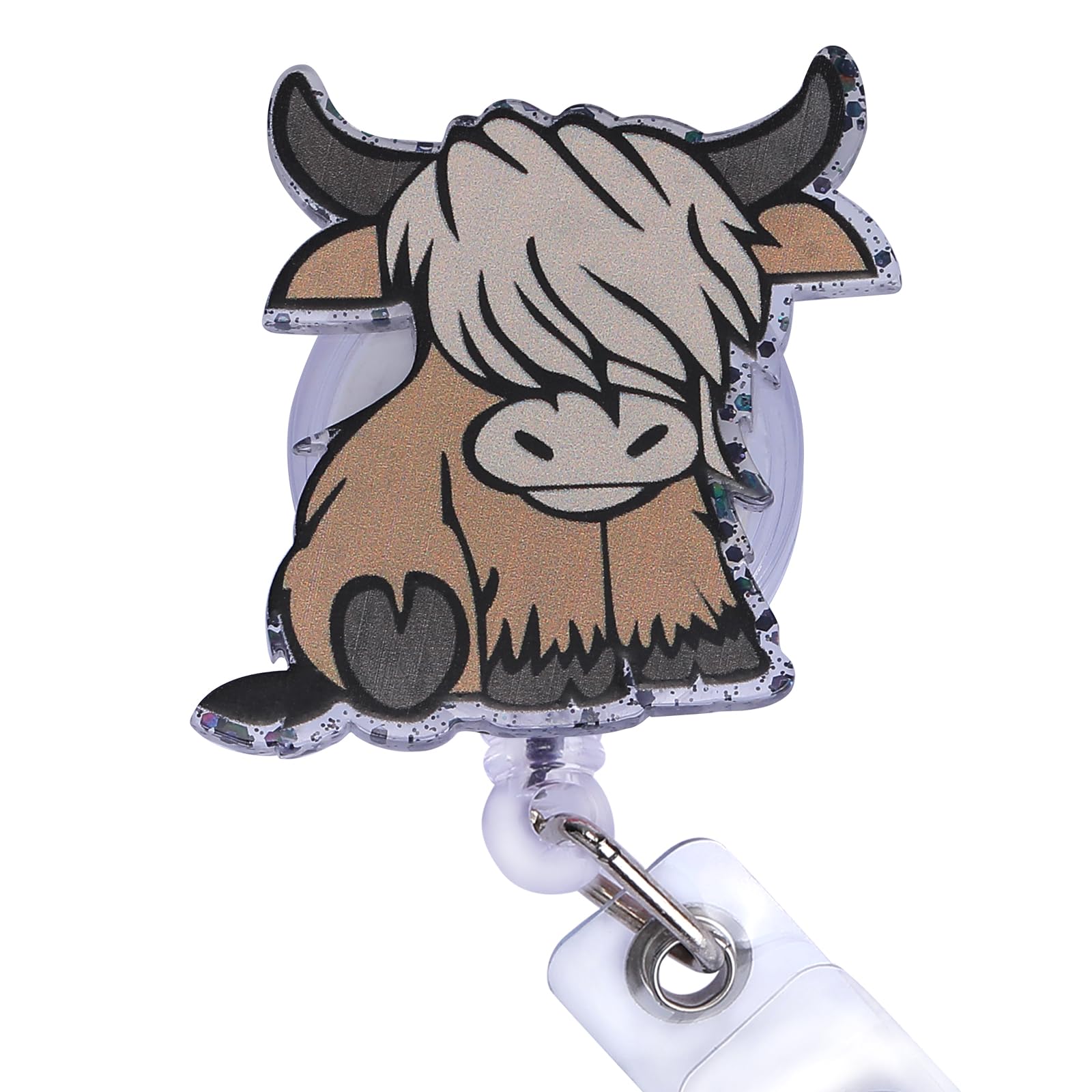 BEEFLYING Cattle Badge Reel Retractable Cute Nurse ID Card Badge Holder with Swivel Alligator Clip for Office School Hospital Teacher Nursing Name Tag Card