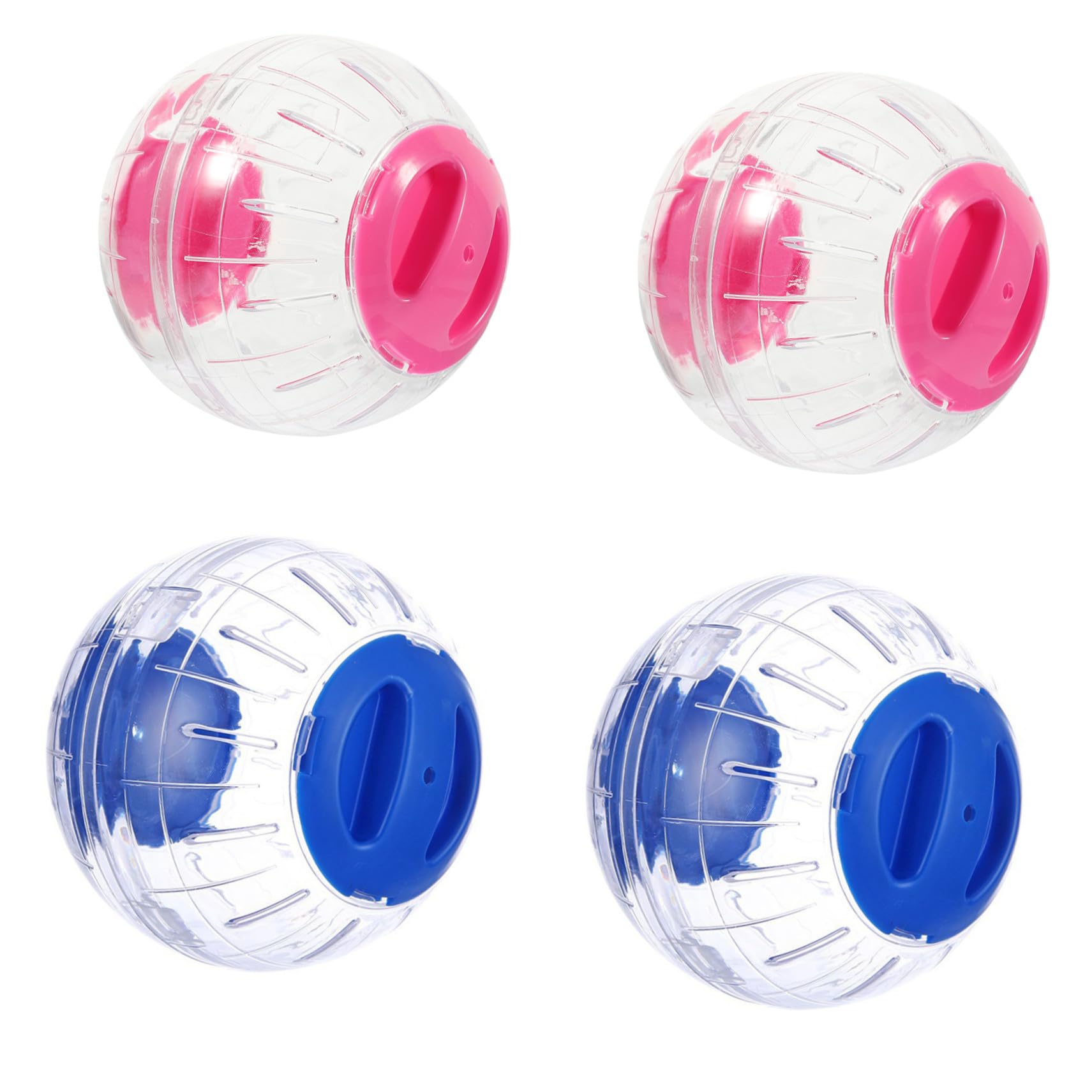 TOYANDONA 4 pièces Balle de Course pour Hamster Transparente Exercice Silencieux avec Verrou Anti-évasion Léger et Portable pour Petits Rongeurs et Animaux de Compagnie
