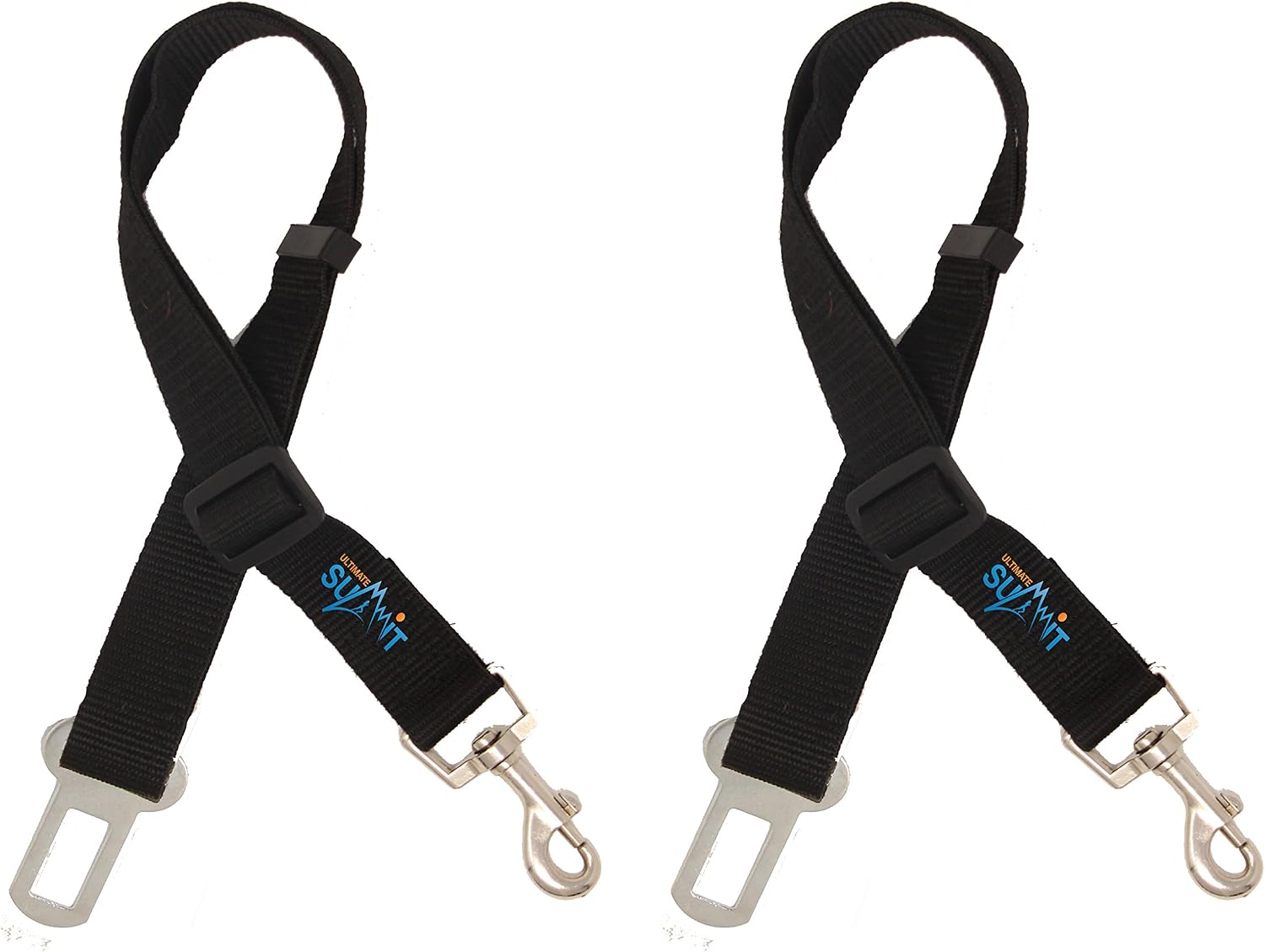 Ultimate Summit Dog Leash Seat Belt 2 Pack- Adjustable Pet Car Seatbelt Safety Lead for Dogs and Cats, Seatbelt Harness for All Vehicles