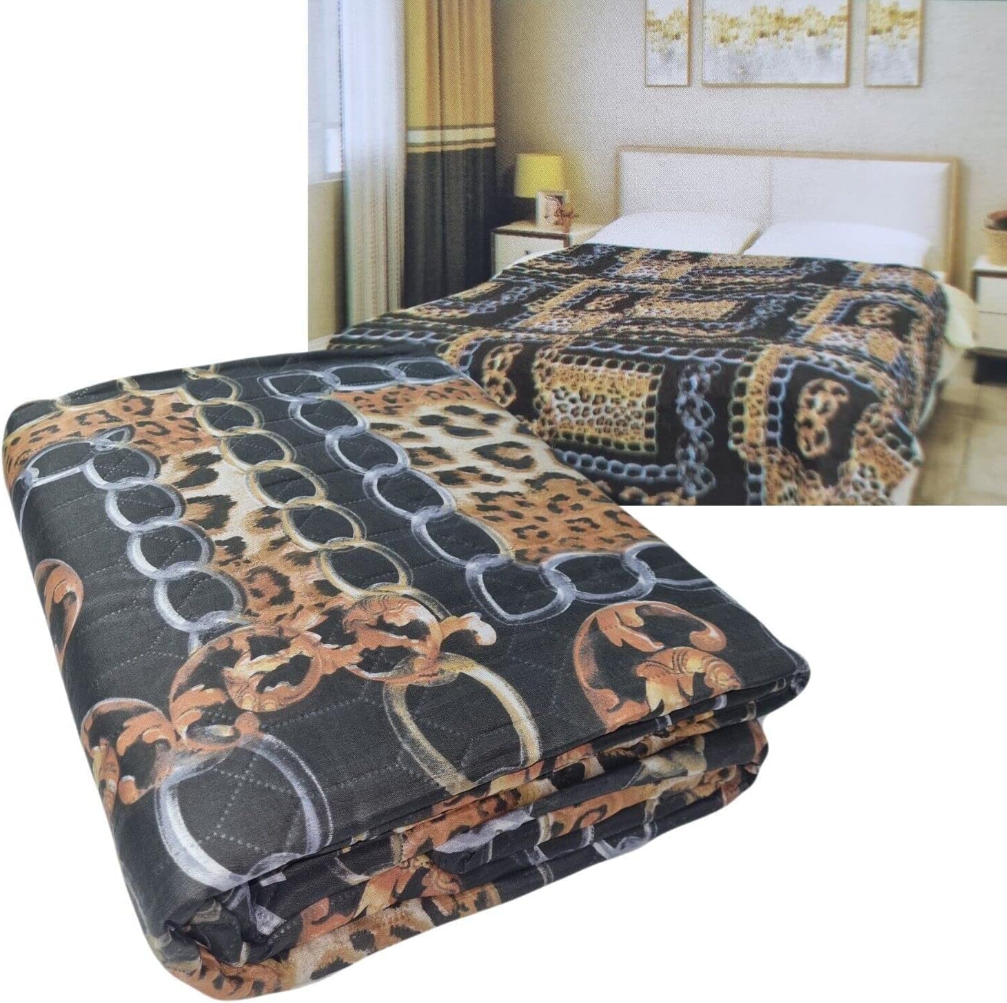 GX GARGIX Trapuntino Leggero Matrimoniale Primaverile Estivo, 240x240 cm, Varie Fantasie, Lavabile Luxury (Matrimoniale, TPF-6)