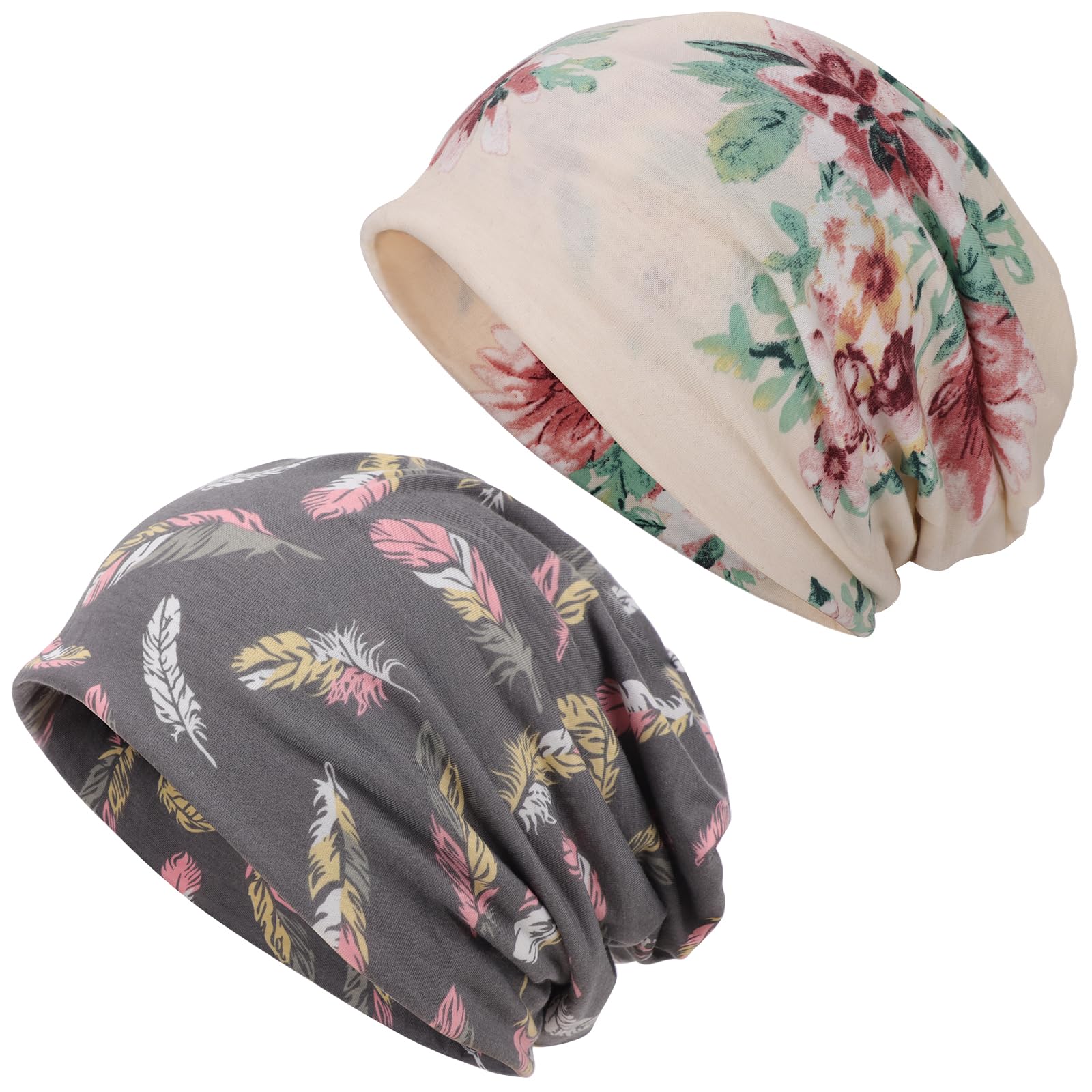 DRESHOW Slouchy Beanie Hat for Women Men Long Baggy Hip Hop Beanie Ski Skull Cap Chemo Headwear Solid Hipster Hat Elastic Sleeping Cap