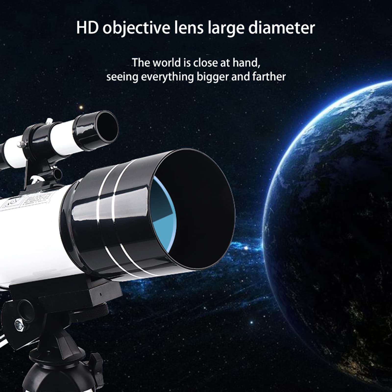 Profesjonalny teleskop astronomiczny dla początkujących, teleskop refrakcyjny 300X70mm z zoomem kosmicznym 150X, zegarek gwiazd księżyca Warm as ever