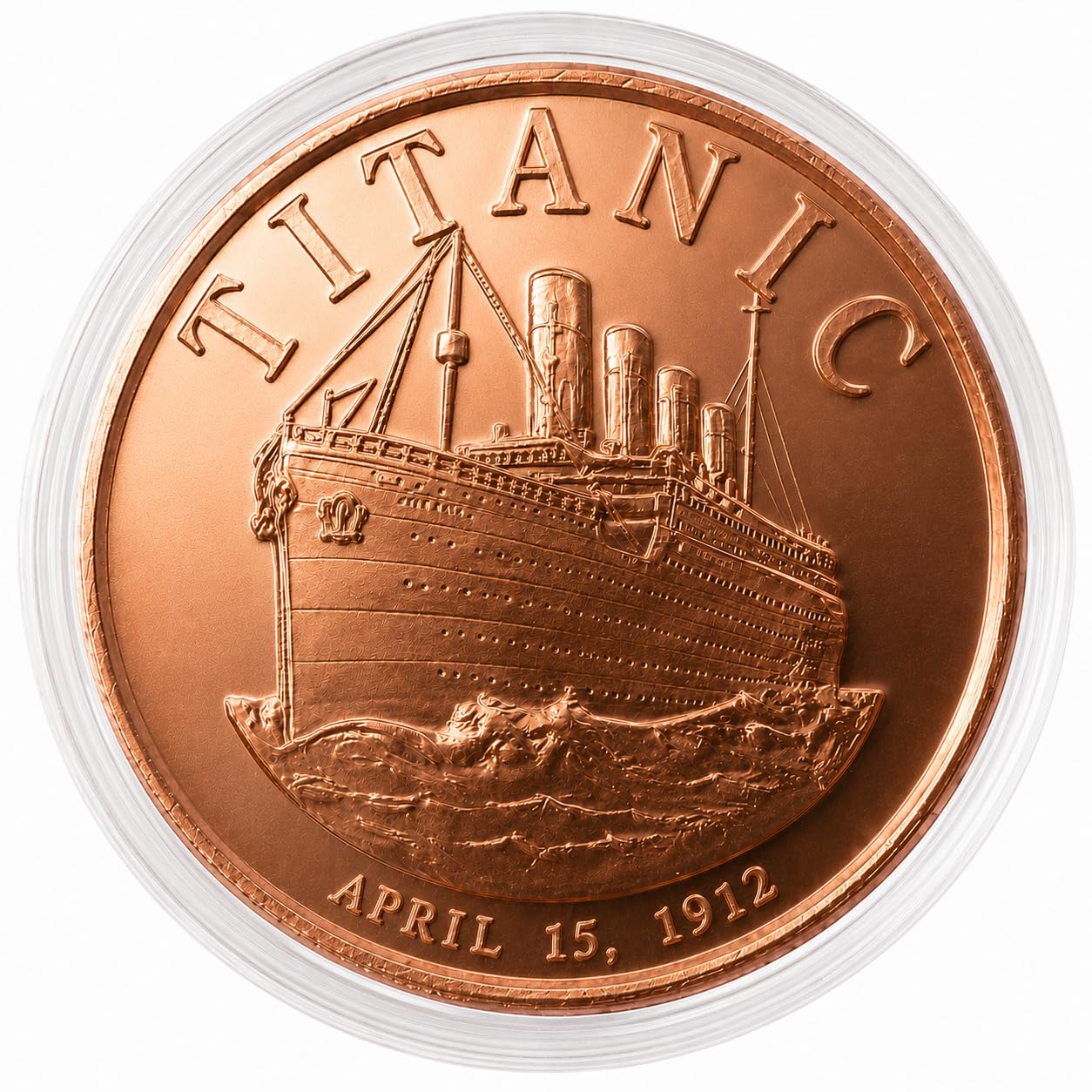 Médaille Commémorative Titanic 1912 – Pièce Métal 4 Cm – Plaqué Or – Cadeau Collectionneur Passionné D'histoire