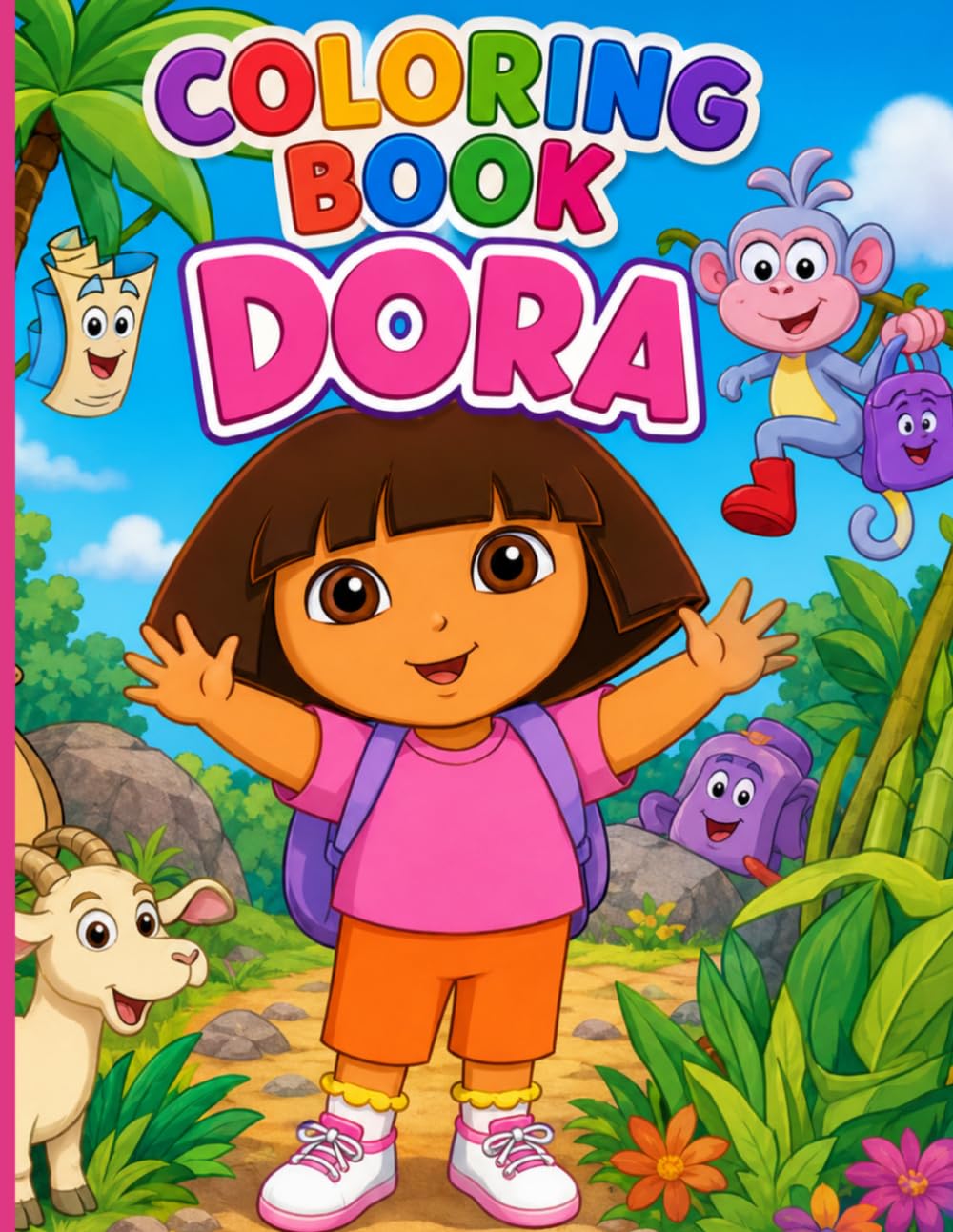 Super Fun Dora Coloring Book: Fun Adventures cute, Cute Animals ,And Easy Coloring Pages for Young Artists