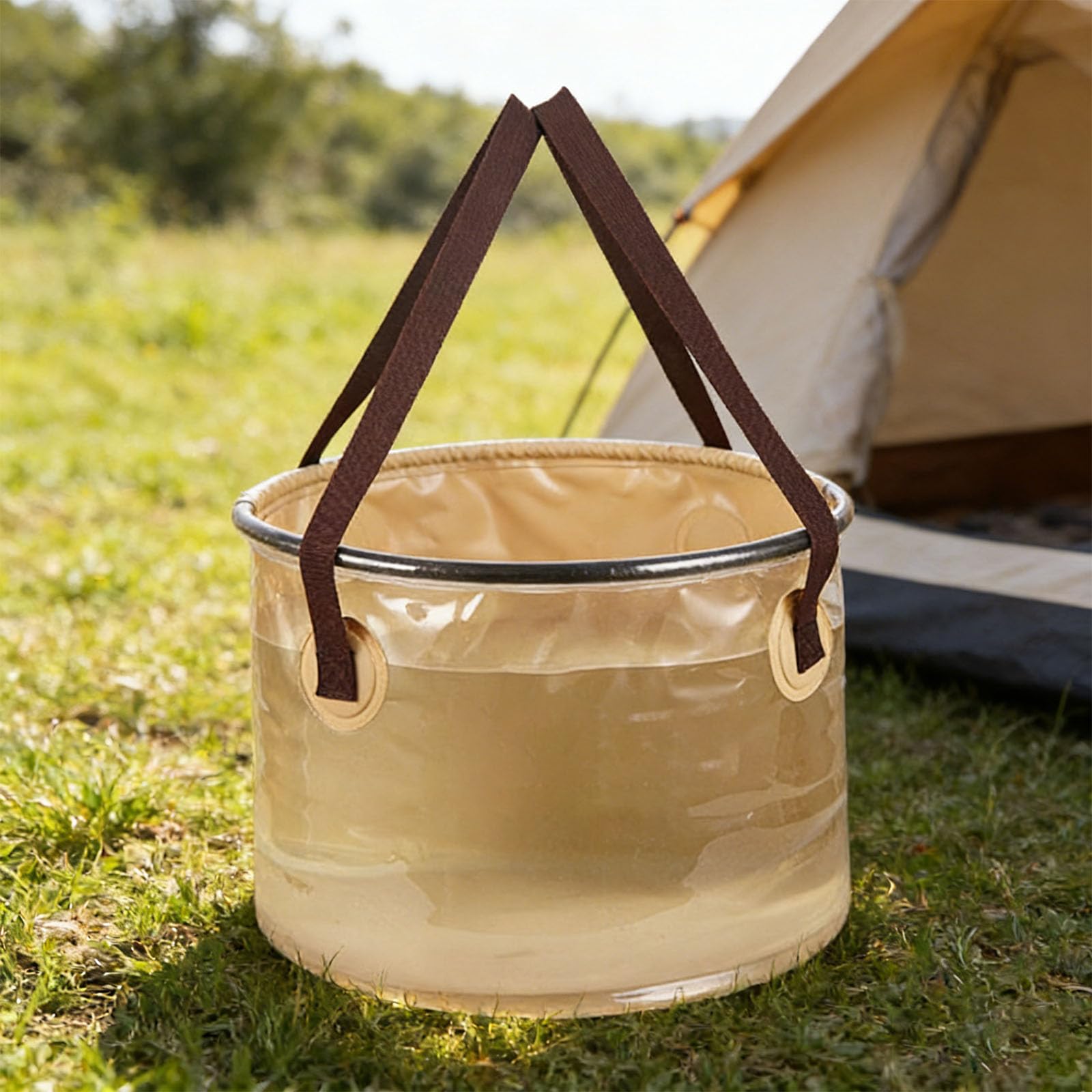 Auslaufsicherer, Faltbarer PVC Wassereimer, 20 l / 30 l, tragbares Design für Camping, Angeln, Outdoor Einsatz mit verstärktem, Wassereimer für Camping, Angeln, Outdoor Aktivitäten mit, PVC