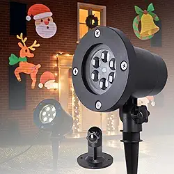 Projetor Led Natal Desenhos Natalino Espeto Jardim F01