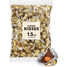 Milk Chocolate Almond Kisses Candy - 1.5 lb Bulk Bag - Chocolate Almond Kiss-Shaped Candy Approx. 150 Pieces