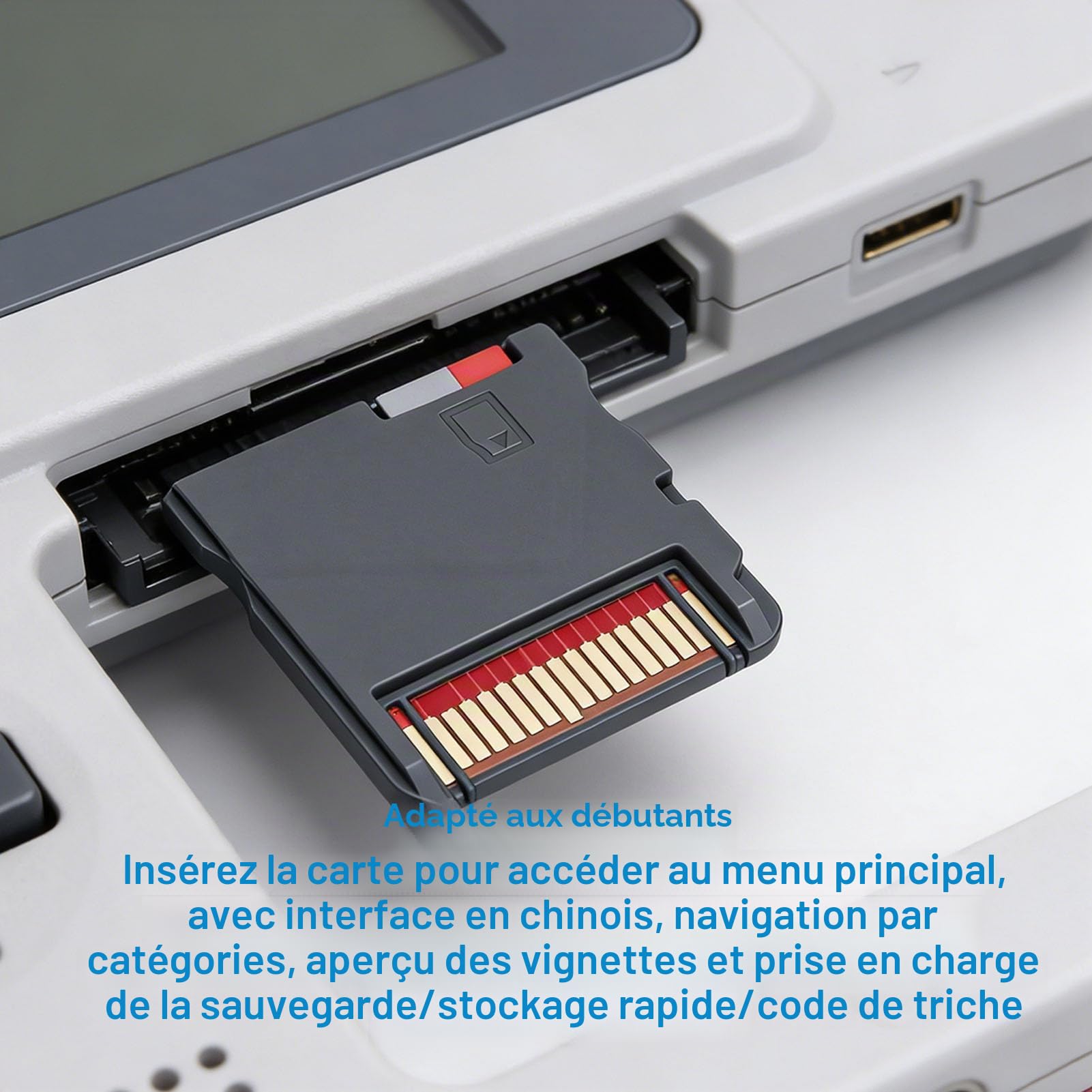 Tosuny Carte de Jeu 7800 en 1 pour 3DS/2DS, Multicart avec émulation GBA/GBC/FC/MD, Cartouche de Jeu Rétro Plug and Play avec Fonction de Sauvegarde, Version Anglaise Compatible avec
