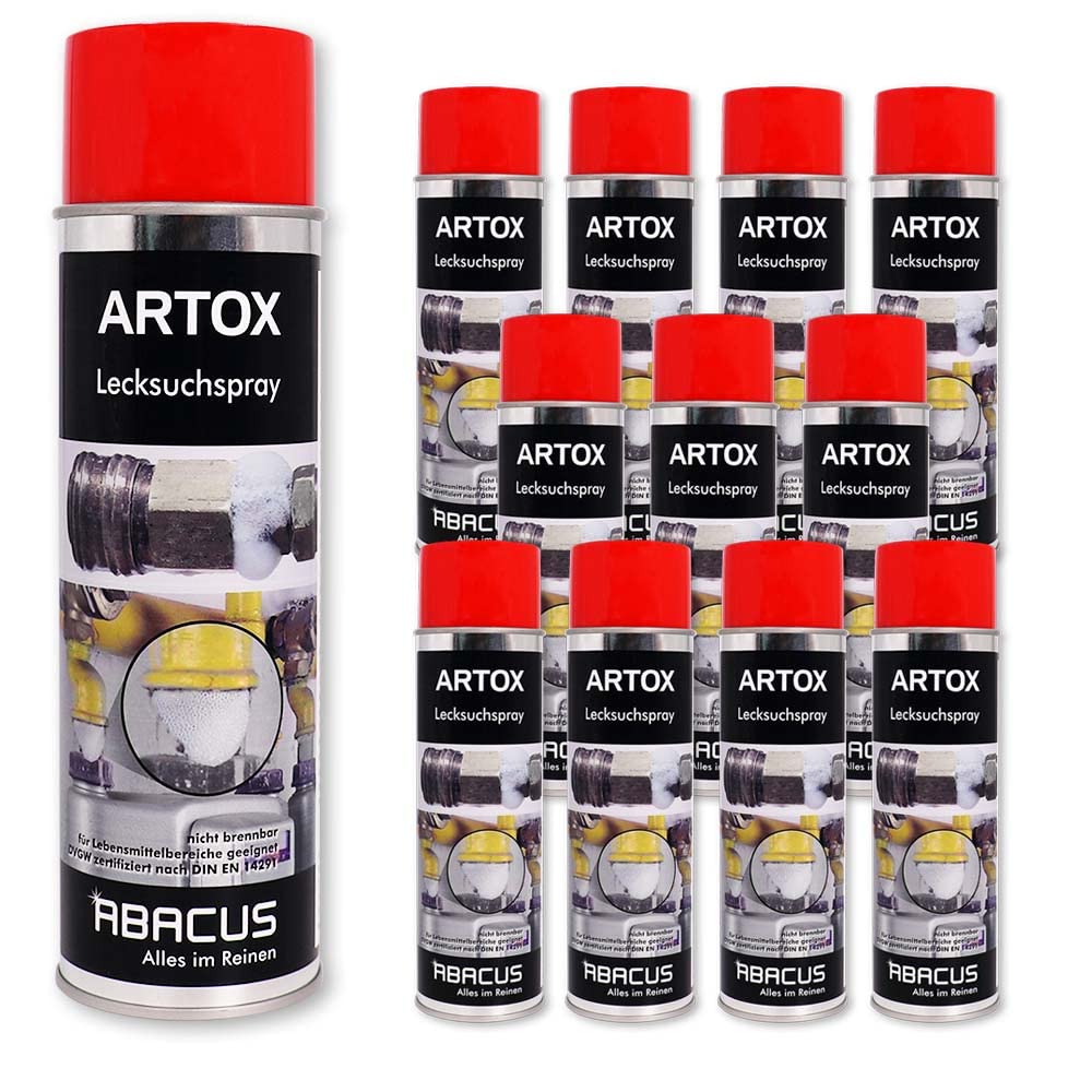 ABACUS® Lecksuchspray, Lecksuch-Spray, Leckfinder, Lecksucher, Gasleck Spray, Loch-Such-Spray, GasLecksucher, Leckdetektor, Lecksuchmittel, Prüfspray, Leckagespray – Lecksuchspray 12x 400 ml