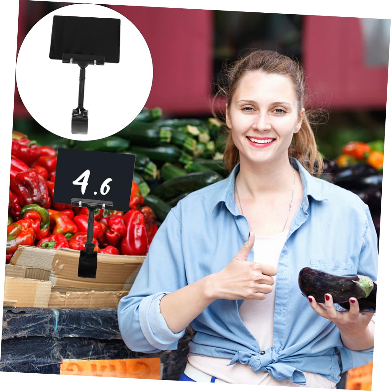 Homoyoyo 9pcs Porte-étiquettes de Prix en Pvc Étanche Clips Réinscriptibles, Design Facile à Utiliser pour Supermarchés et Magasins