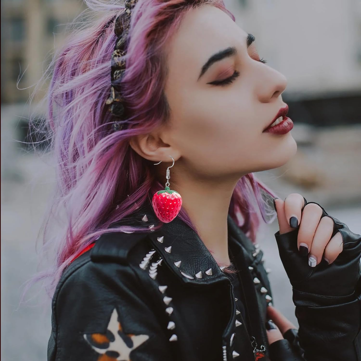 Resin Strawberry Earring for Women Red Strawberry Earring Cute 3D Fruit Simulation Strawberry Drop Dangle Earrings Funny Jewelry - Image 5