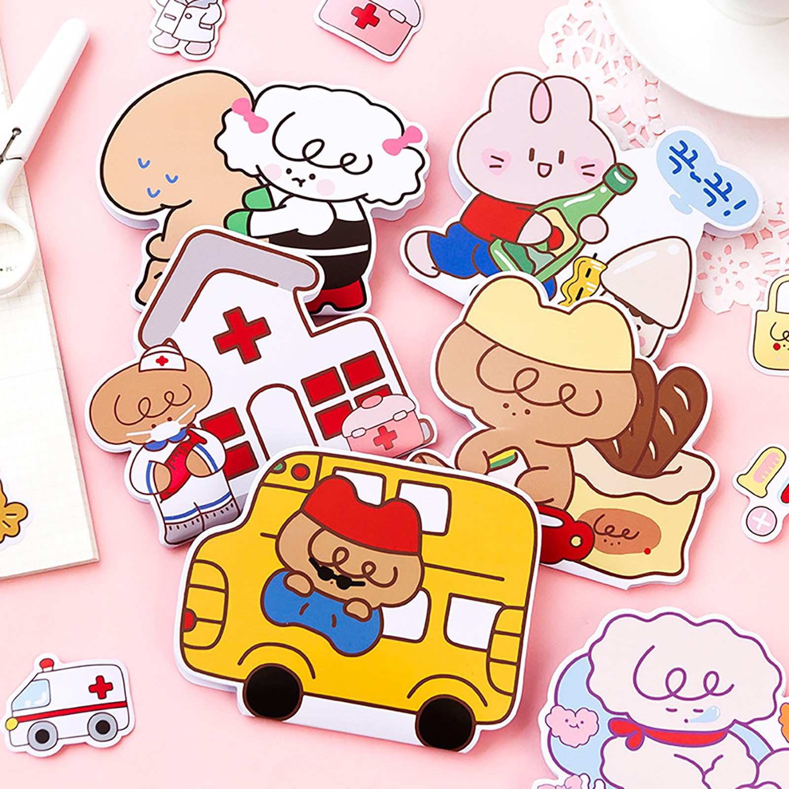 Doraking 240PCS Cute Cartoon Animal Stickers Pack for Kids Student Classroom Girls, Decals for Laptop Phone Car Motorcycle Bicycle Suitcase Water Bottle Helmet Guitar Skateboard Books