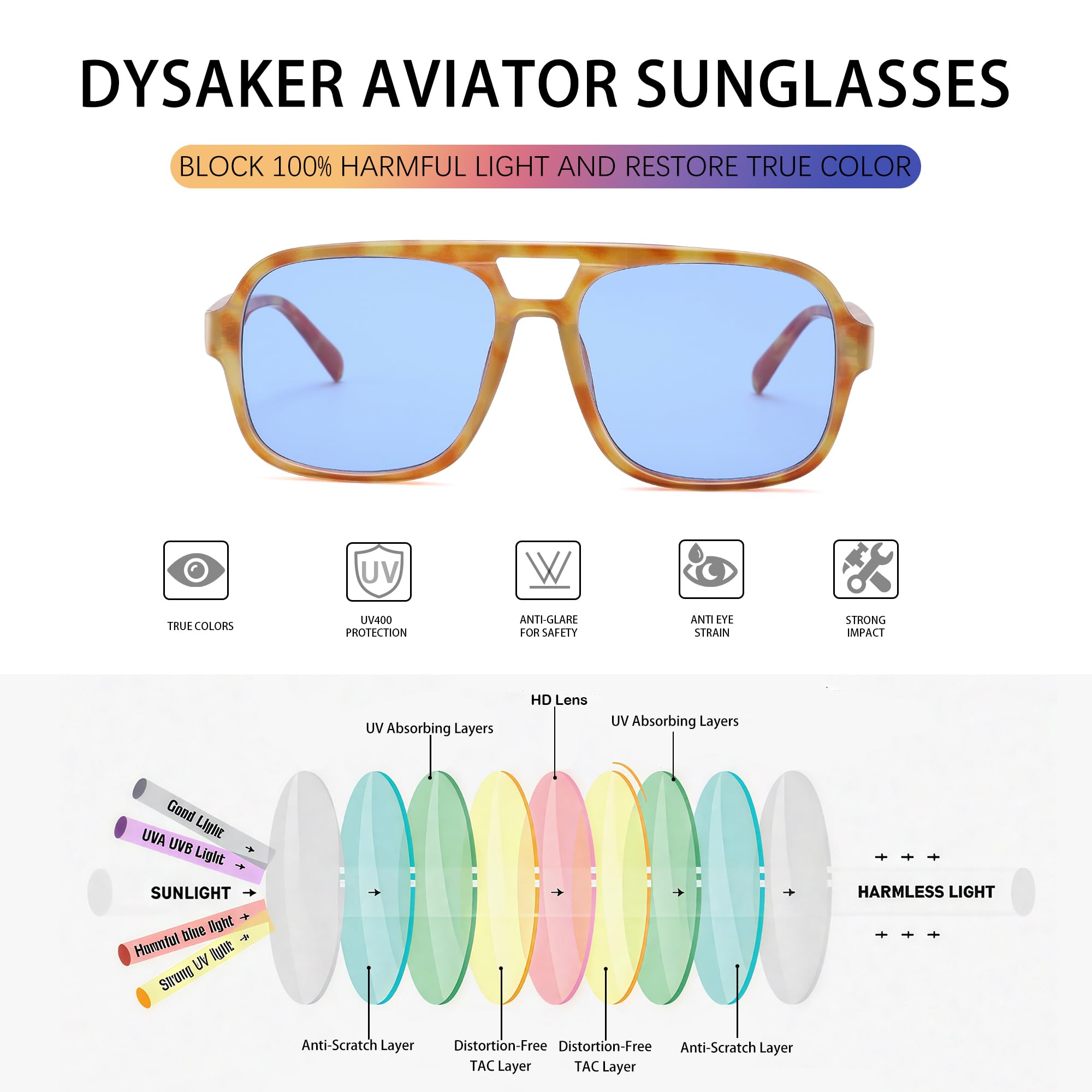 Retro Piloten-Sonnenbrille für Damen und Herren, trendige quadratische 70er-Jahre-Sonnenbrille, UV400-Schutz