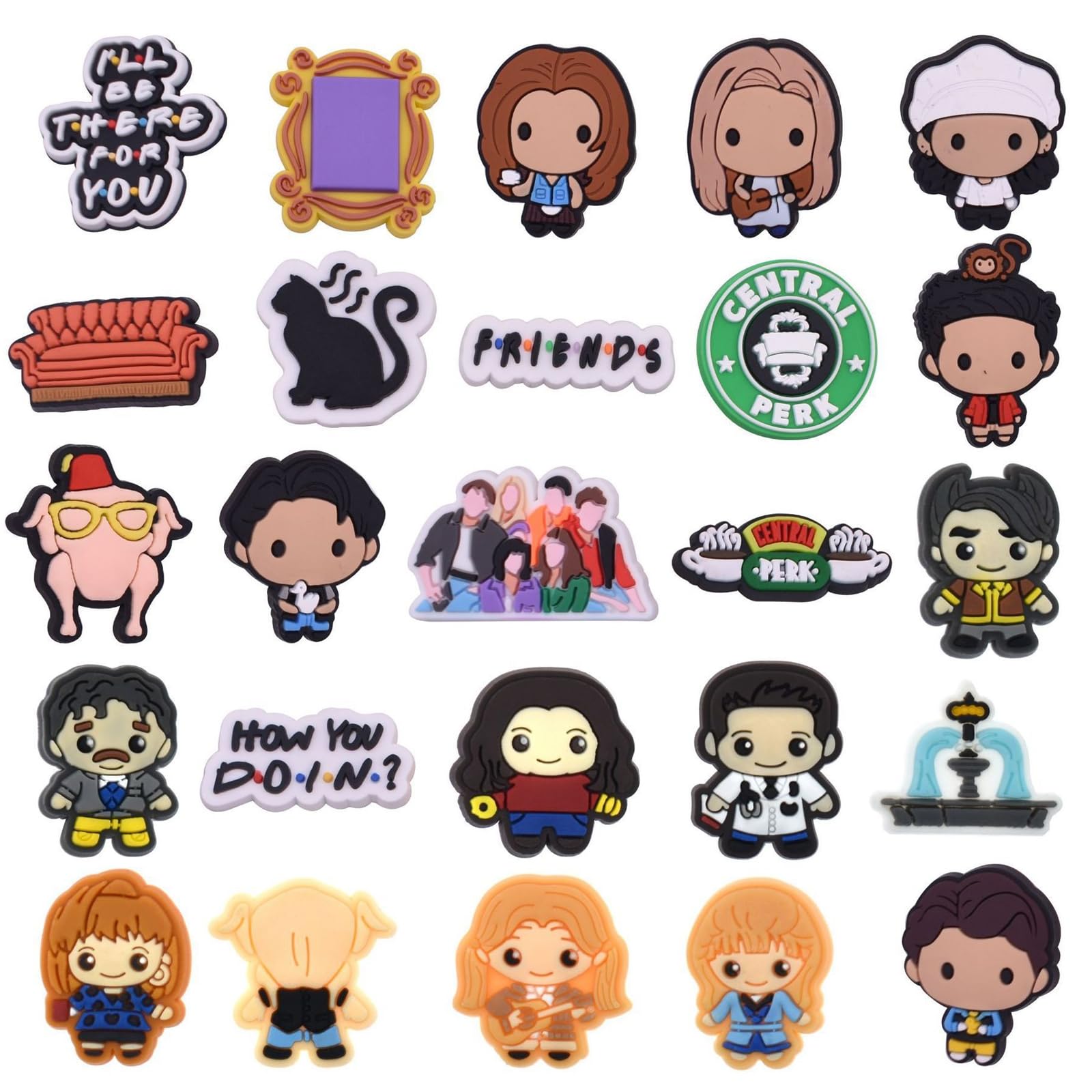 JSTHHTT 25 Pins para Croc, Shoe Charms, Adornos de Zapatos, Charms Croc, Pins Decorativos de Dibujos Animados, Accesorios Para Zapatos Deportivos, Decoración de zapatos para Adultos, Niños y Niñas