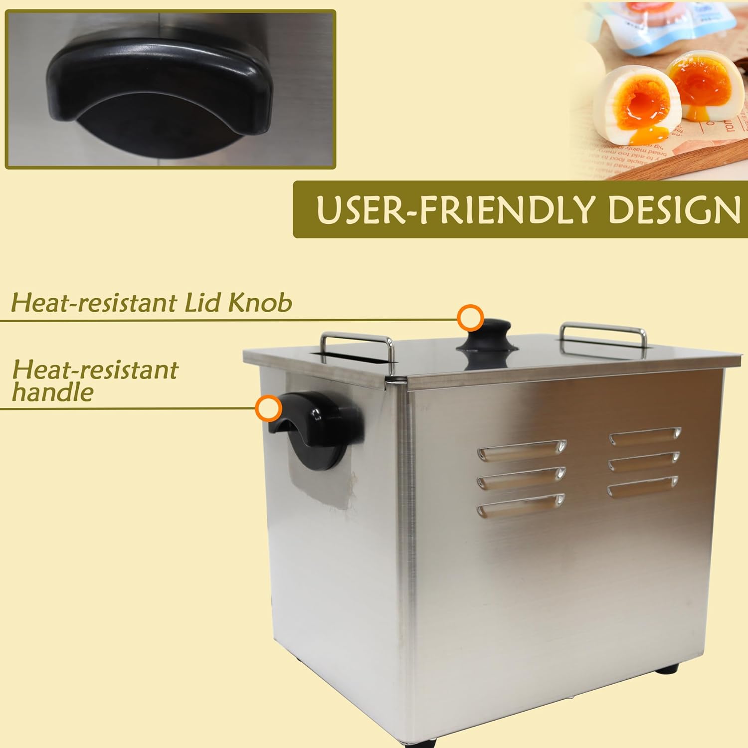 Commercial Hot Spring Egg Boiler 30-110℃ Adjustable Temperature Onsen Tamago Maker 1600W Multi-Egg Cooking for Japanese cuisine Healthy casual restaurant home kitchen