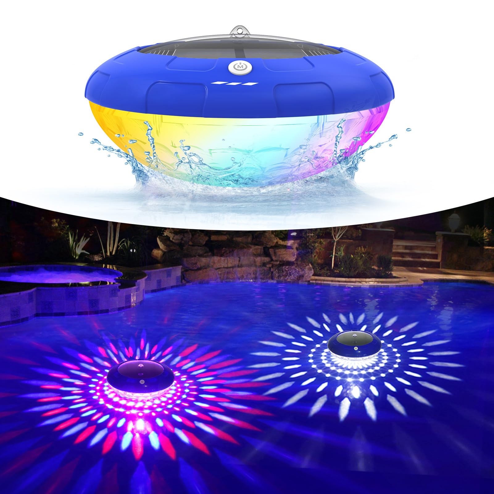Solar Floating Pool Lights, RGB Color Changing Pool Solar Lights, IP68 Waterproof LED Pool Lights That Float, Hangable Auto ON Off for Above In Ground Pools, Bathtub, Wedding Party, Garden Decoration-image-10