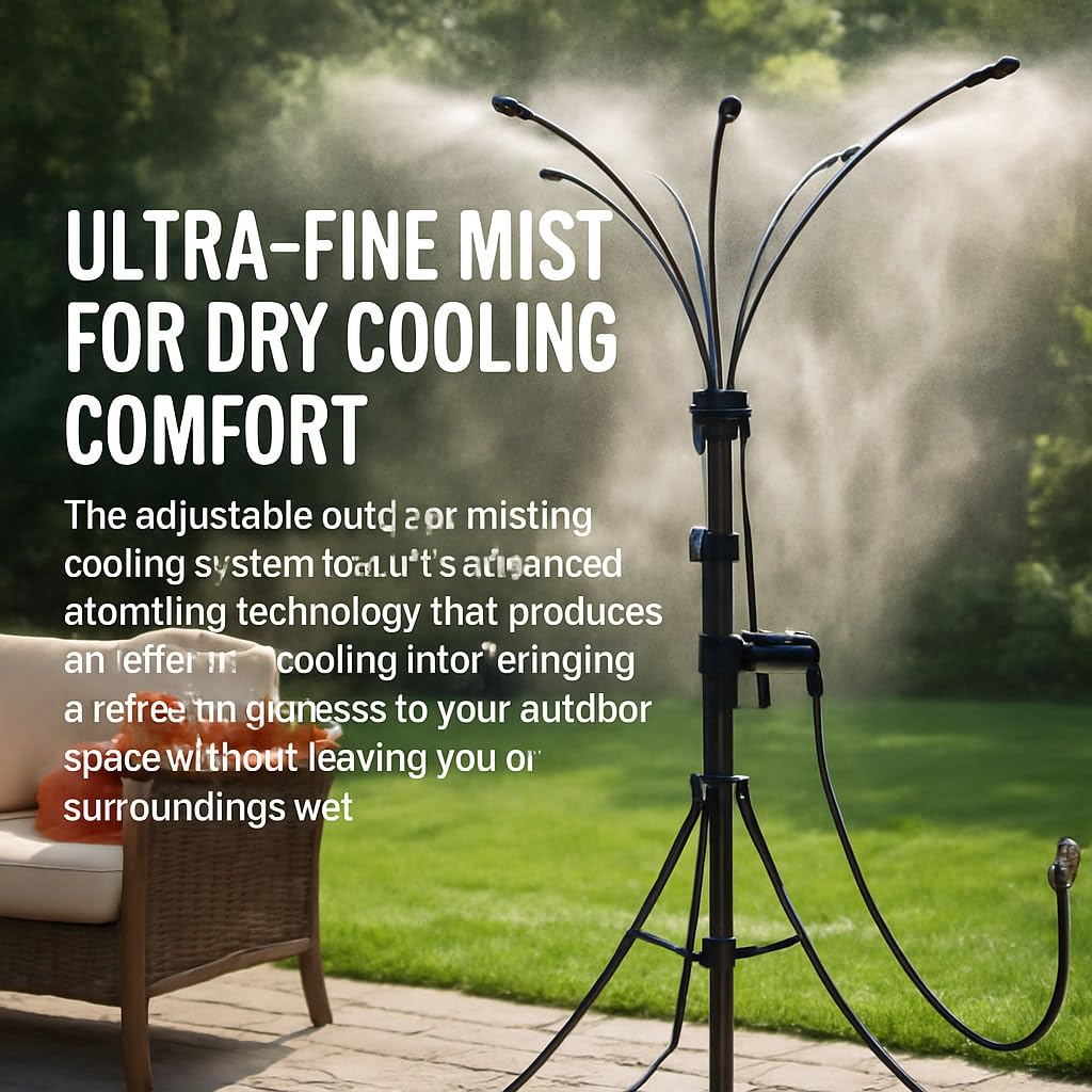 Adjustable Outdoor Misting Cooling System, Standing Misters (1set)