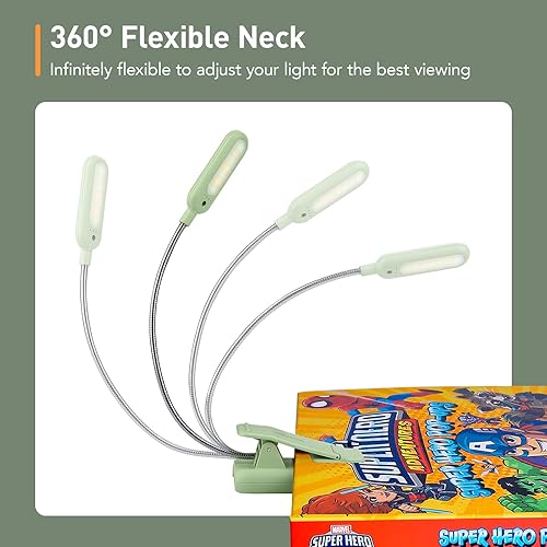 Miniatura 44 de VAVOFO Luz de lectura recargable con clip, 7 LED con 3 temperaturas de color, 9 niveles de brillo, luces de libro para leer en la cama con indicador