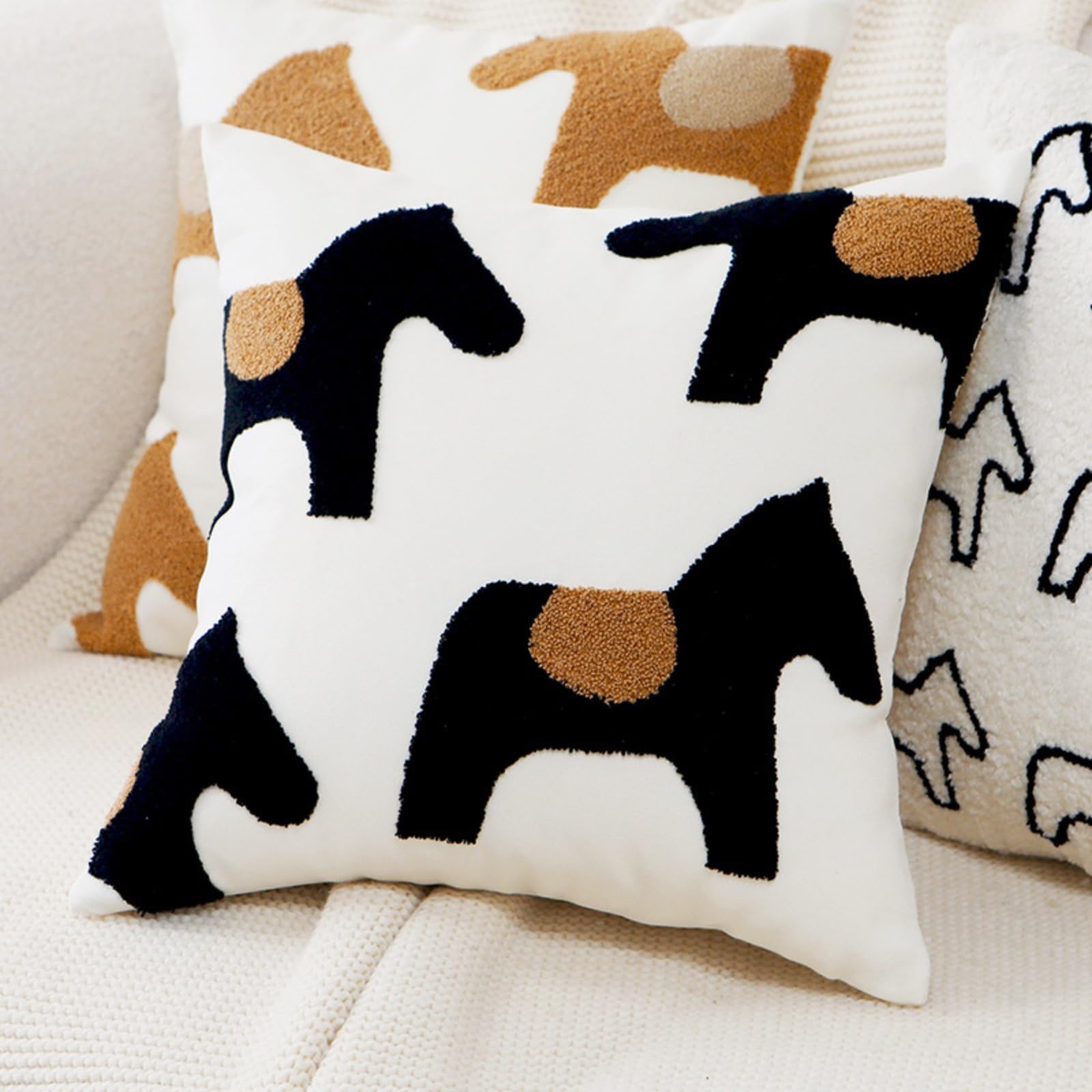 Taie d oreiller avec motif chien pour un canape moderne et cocooning