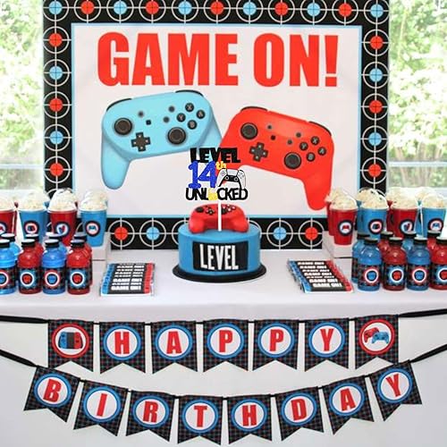 Miniatura 10 de Decoración para pastel de cumpleaños número 5 para adolescentes, fiesta de cumpleaños nocturna de videojuegos para niños o niñas, fiesta de