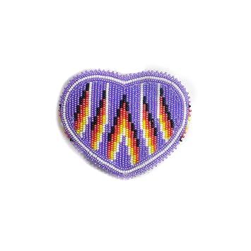 Beaded Hair Clips Native American Style Handmade Collection Purple Pattern-2
