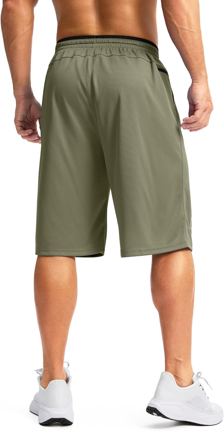 G Gradual Men's Long Basketball Shorts with Zipper Pocket 11'' Quick Dry Gym Shorts Lightweight Mesh Athletic Shorts for Men - Image 3