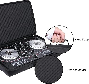 Anti Scratch Padded DJ Controller Case, Shock‑Absorbing EVA Carrying Bag with Adjustable Straps for Pioneer DDJ FLX4, DDJ 400, SB2, SB3, REV1 and RB Controllers (40 * 25 * 8cm)