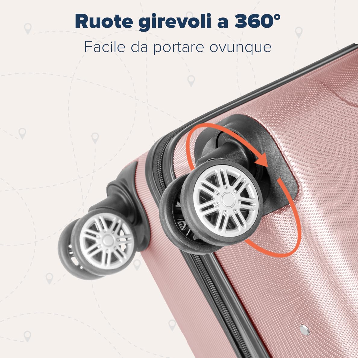 TRVLMORE Set Valigie Set 2 Valigie - Valigia Trolley - Set Trolley da Viaggio - Kit Valigie da Viaggio - Valige Set - Valigia per il Bagaglio a Mano e Valigia Grande - Rosa