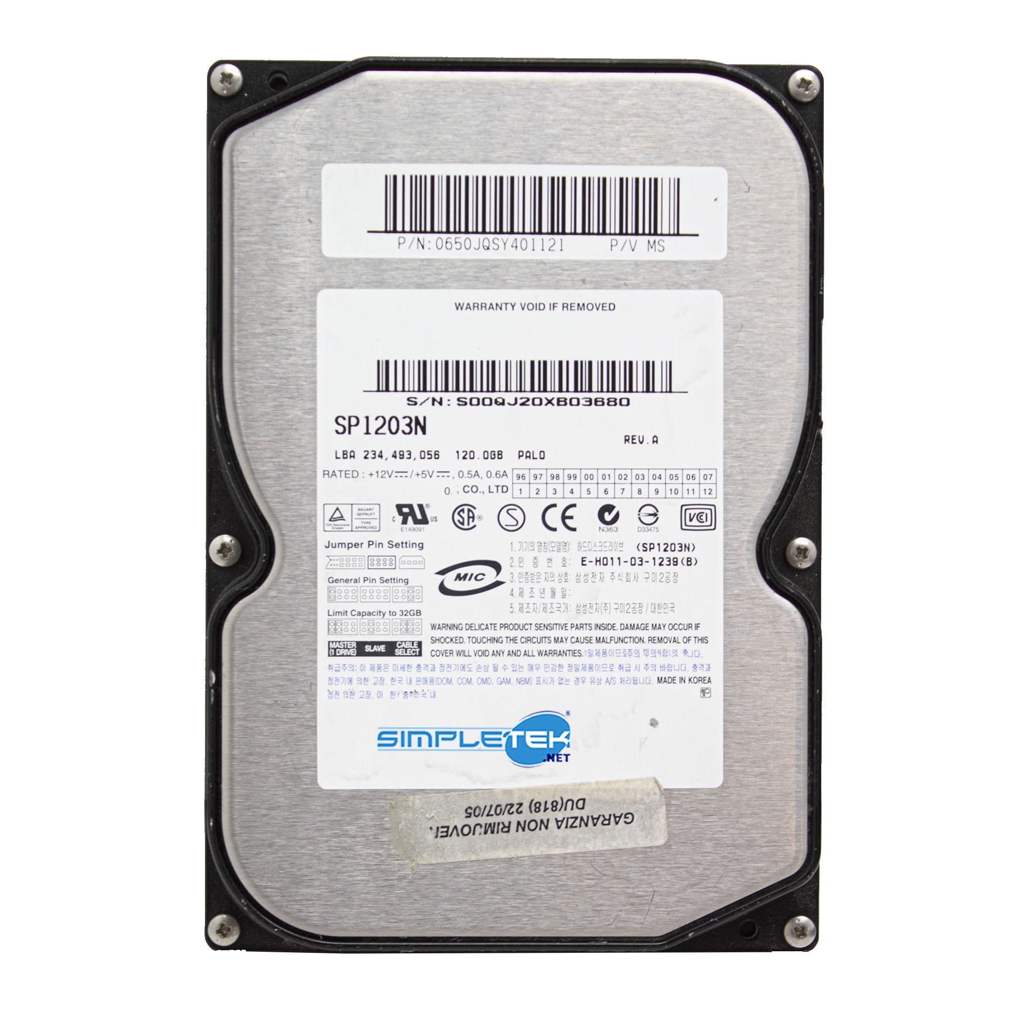 Disco duro HDD 120 GB IDE PATA 3.5 Windows XP 2000 98 disco interno reacondicionado 7