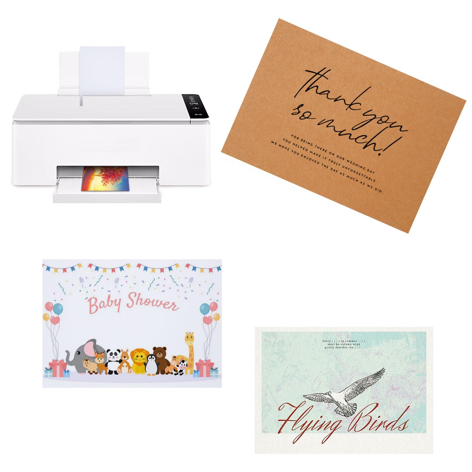50 hojas de papel de cartulina blanca crema de 5 x 7 pulgadas, cartulina gruesa de 90 libras/250 g/m², tarjetas de impresora gruesas para tarjetas de felicitación, invitaciones, tarjetas de